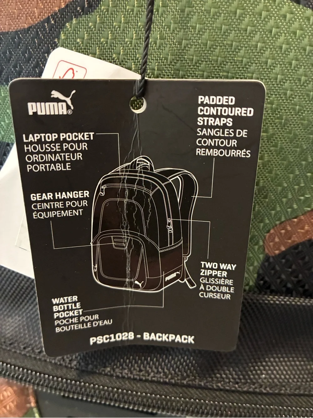 Puma Camo Backpack in Green, Brown, Black